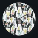 Grande Horloge Ronde Taco à propos d'amour | Motif Llama & Donkey<br><div class="desc">Profitez de ce motif créatif frais sur un produit ou une pièce murale pour améliorer et ajouter au monde autour de vous. Artiste : Grace Popp</div>