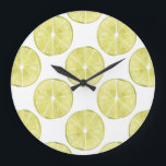 Grande Horloge Ronde Taco à propos de ça | Motif de chaux<br><div class="desc">Profitez de ce motif de chaux créatif frais sur un produit ou une pièce d'art murale pour améliorer et ajouter au monde autour de vous. Artiste : Grace Popp</div>