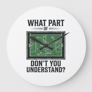 Grande Horloge Ronde Tactiques de football drôles Design de chemise vin