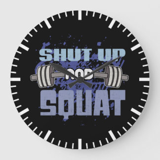 Grande Horloge Ronde Tais-Tête Et Squat - Jour De La Jambe - Motivation