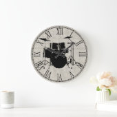 Grande Horloge Ronde Tambours à rouleaux (Maison)