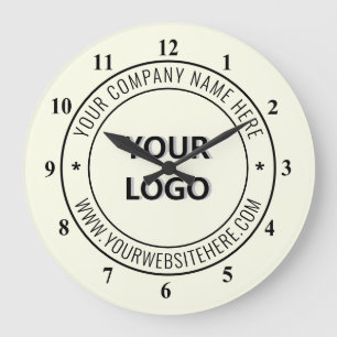 Grande Horloge Ronde Tampon de bureau d'entreprise à logo personnalisé