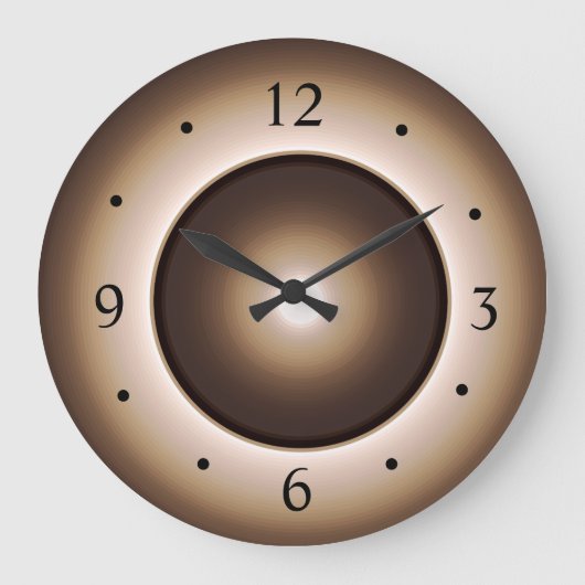 Grande Horloge Ronde Tan/Brown Moon Effet Imprimé (Recto)