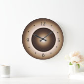Grande Horloge Ronde Tan/Brown Moon Effet Imprimé (Maison)