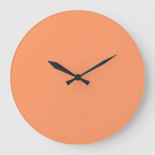 Grande Horloge Ronde Tangerine atomique  (couleur unie)  