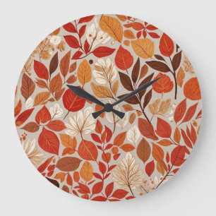 Grande Horloge Ronde Tapisserie d'automne
