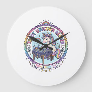Grande Horloge Ronde Tarot de Licorne Lecteur de Licorne T-shirt drôle 