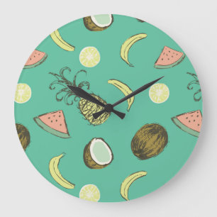 Grande Horloge Ronde Tartes aux fruits tropicaux