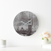 Grande Horloge Ronde Taupe et Cyan en détresse Skyline Venice Italie (Maison)
