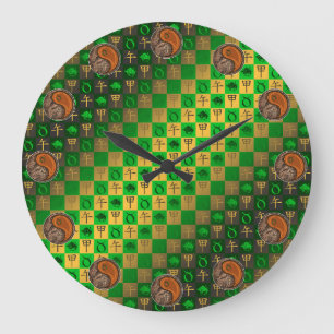 Grande Horloge Ronde Taureau & Cheval de Bois
