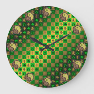 Grande Horloge Ronde Taureau & Cheval de Métal