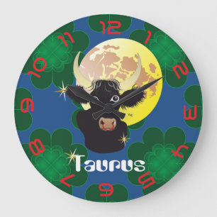 Grande Horloge Ronde Taurus April 21 to May 20 Wall Clocks