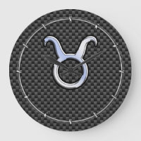 Taurus Zodiac Sign on Black Carbon Fiber Print