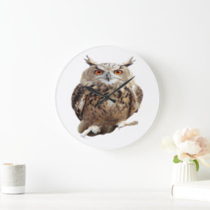 Grande Horloge Ronde Tawny Owl, Claws Large Clock