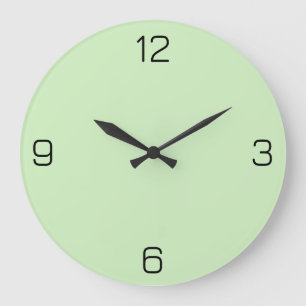 Grande Horloge Ronde Tea Green D0F0C0 Couleur - Avec option pour ajoute