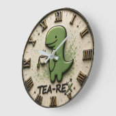 Grande Horloge Ronde Tea-Rex Dinosaur (Angle)