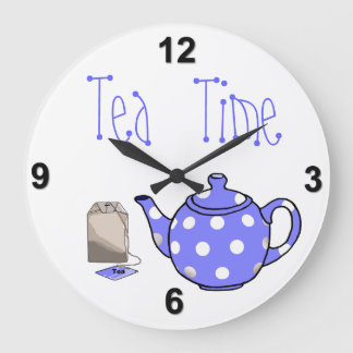 Grande Horloge Ronde Tea Time Iris Blue & White Cuisine