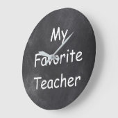 Grande Horloge Ronde Teacher Chalkboard Design Venin Idea (Angle)