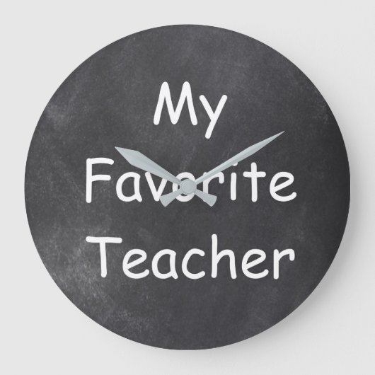 Grande Horloge Ronde Teacher Chalkboard Design Venin Idea (Recto)