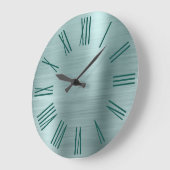 Grande Horloge Ronde Teal Brushed Foil Dark Turquoise (Angle)