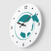 Grande Horloge Ronde Teal Horse (Angle)
