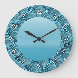 Grande Horloge Ronde Teal Sparkle