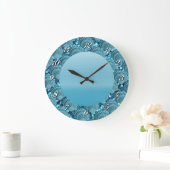 Grande Horloge Ronde Teal Sparkle (Maison)