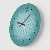 Grande Horloge Ronde Teal star Mandala Numbers (Angle)