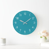 Grande Horloge Ronde Teal Wall (Maison)