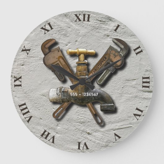Grande Horloge Ronde Technicien en plomberie de l'eau de drainage (Recto)