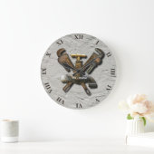 Grande Horloge Ronde Technicien en plomberie de l'eau de drainage (Maison)