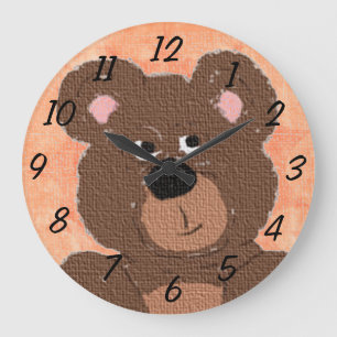Grande Horloge Ronde Teddy Bear