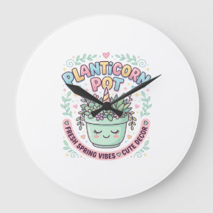 Grande Horloge Ronde Tee-shirt graphique design graphique Pot Licorne P