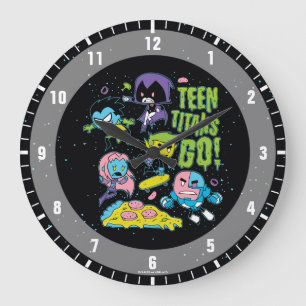 Grande Horloge Ronde Teen Titans Go! Gnarly 90's Pizza Graphic