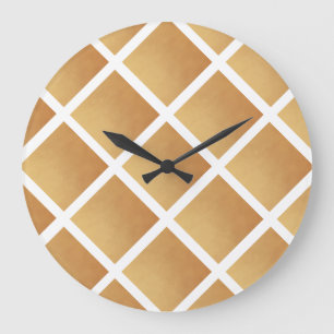 Grande Horloge Ronde Teintes Tissées de Brun