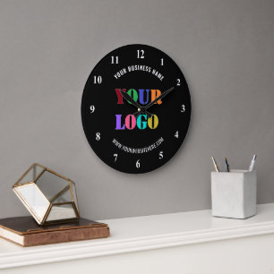 Grande Horloge Ronde Télécharger votre logo Ajouter du texte Info Horlo