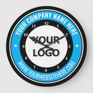 Grande Horloge Ronde Téléchargez le logo de votre entreprise Ajouter du