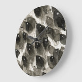 Grande Horloge Ronde Tempête de poissons (Angle)