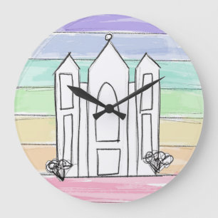 Grande Horloge Ronde Temple LDS Salt Lake City coucher de soleil arc-en