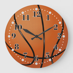 Grande Horloge Ronde Temps de la texture   de basket-ball pour le sport