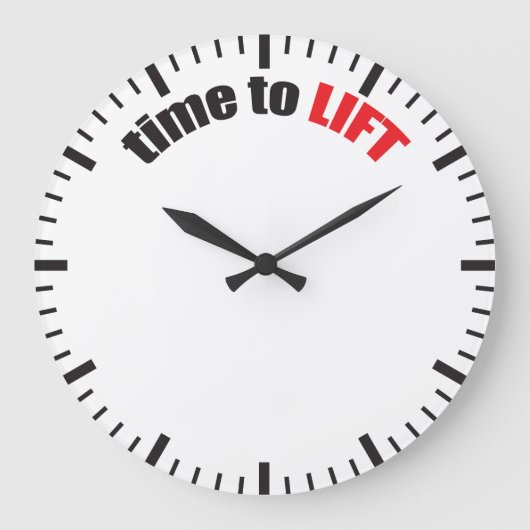 Grande Horloge Ronde Temps De Levage - Motivation De Gym (Recto)
