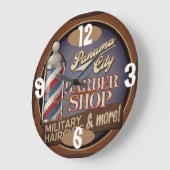 Grande Horloge Ronde Temps de salon de coiffure sur a (Angle)