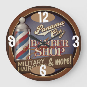 Grande Horloge Ronde Temps de salon de coiffure sur a