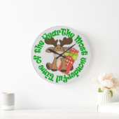 Grande Horloge Ronde Temps merveilleux Moose Holiday (Maison)