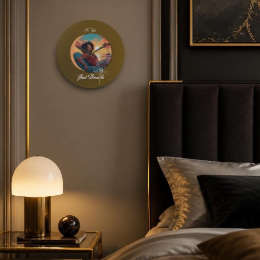 Grande Horloge Ronde Temps pour moi "Respirez simplement" 