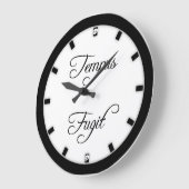Grande Horloge Ronde Tempus Fugit temps vole gothique (Angle)