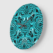 Grande Horloge Ronde Tendance Turquoise Turquoise Bleu Hip Bohemian Bal (Angle)