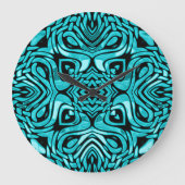 Grande Horloge Ronde Tendance Turquoise Turquoise Bleu Hip Bohemian Bal (Recto)