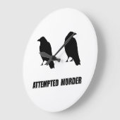 Grande Horloge Ronde Tentative De Meurtre De Corbeaux (Angle)