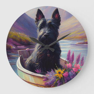 Grande Horloge Ronde Terrier Écossais sur une pagaie : Une aventure pit